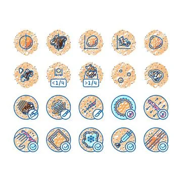 Mole Skin Problem And Disease Icons hand drawn Stock Illustration