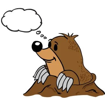Mole with thought bubble Stock Illustration