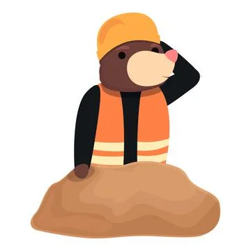 Mole work icon cartoon vector. Game forest Stock Illustration