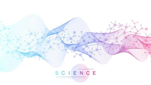 Molecular abstract structure background. Scientific vector illustration with Stock Illustration