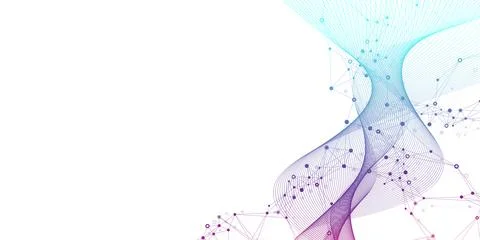 Molecular abstract structure background. Scientific illustration with molecule Stock Illustration