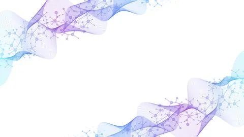 Molecular abstract structure background. Scientific illustration with molecule Stock Illustration