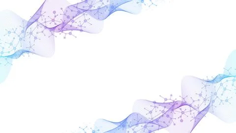 Molecular abstract structure background. Scientific illustration with molecule Stock Illustration