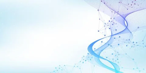 Molecular abstract structure background. Scientific illustration with molecule Stock Illustration