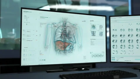 Molecular analysis of the human lungs at the laboratory detects cancer cells Stock Footage 196696110