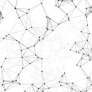 Molecular and atom structure with plexus 3d polygons. Creative vector drawing 스톡 일러스트