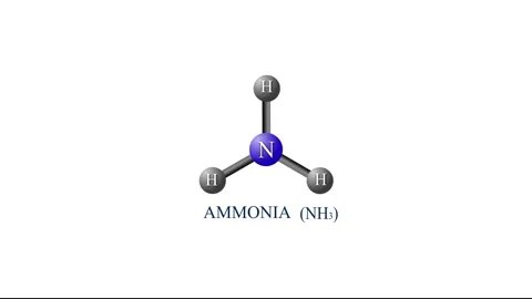 The molecular and structural formula of ammonia Stock Footage 322668375