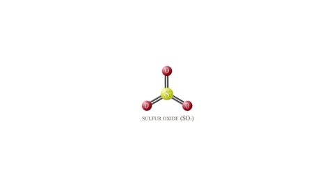 The molecular and structural formula of sulfur oxide Stock Footage 321853352