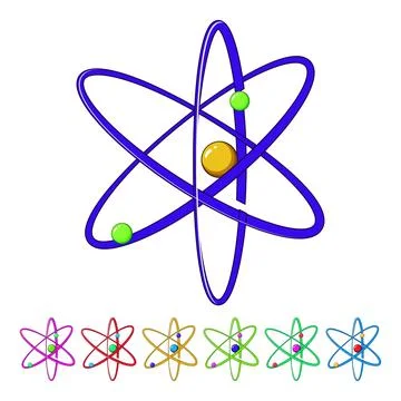 Molecular atom cartoon vector graphic Stock Illustration