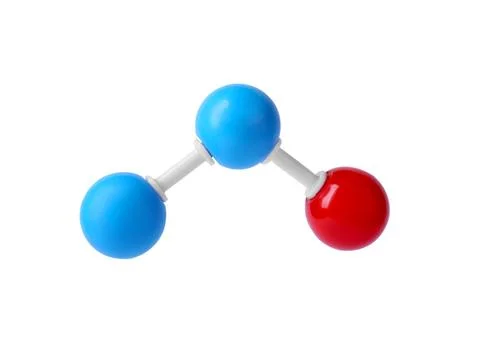 Molecular atom model on white background. Chemical structure Stock Photos