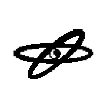 Molecular atom orbit pixel art vector illustration Stock Illustration