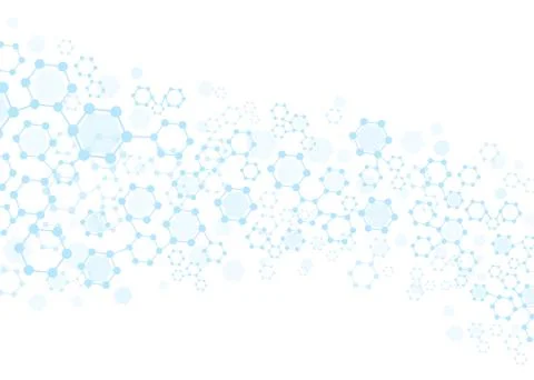 Molecular background. Technology hexagon structure, connecting lines and dots Illustrazione stock