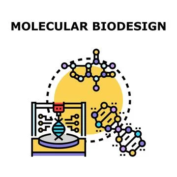 Molecular biodesign creating genetic engineering concept Stock Illustration