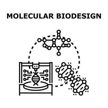 Molecular biodesign creating genetic engineering concept Stock Illustration