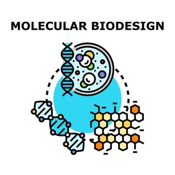 Molecular biodesign future, science, research, engineering concept Stock Illustration