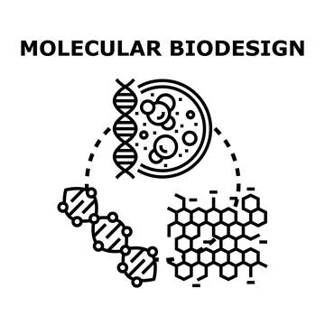 Molecular biodesign future, science, research, engineering concept Stock Illustration