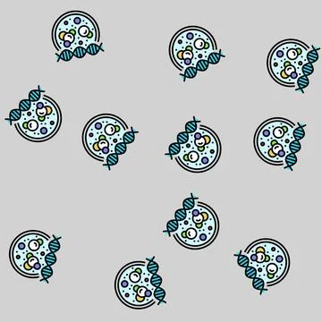 Molecular biology cryptogenetics vector seamless pattern Illustrazione stock