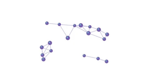 Molecular Bond Network Nodes Drifting Diagonally on Blue Background Stock Footage 348252614