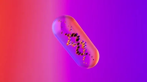 Molecular chain in a transparent capsule Stock Footage 292163724