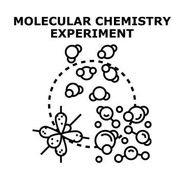 Molecular chemistry experiment researching atom and molecule structures Stock Illustration