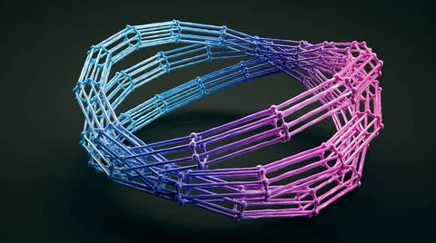 Molecular circle ellipse atomic structure few molecular ellipses connected... Stock Photos