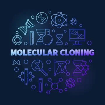 Molecular cloning vector colored thin line round illustration Stock Illustration