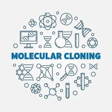 Molecular cloning vector outline round illustration Illustrazione stock