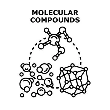 Molecular compounds structure science and chemistry concept 스톡 일러스트