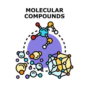 Molecular compounds structure science and chemistry concept Stock Illustration