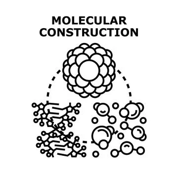 Molecular construction and scientific engineering process Stock Illustration
