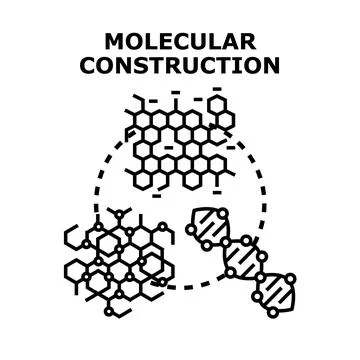 Molecular construction process building scientific structures Stock Illustration