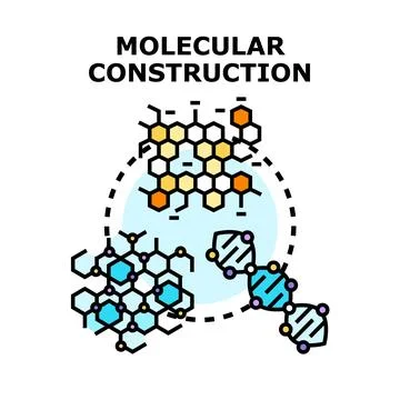 Molecular construction process building scientific structures Ilustración de archivo