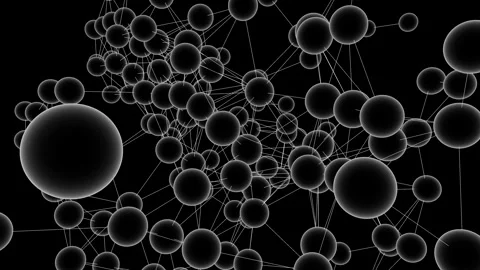 Molecular Data Network Node Cluster System Animation Stock Footage 344348049