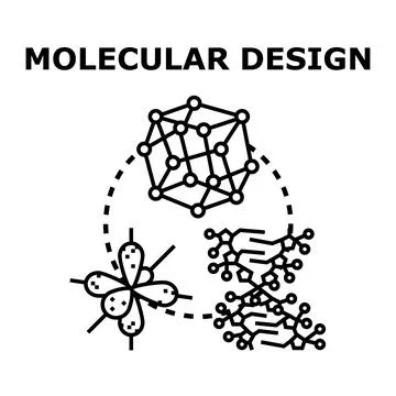 Molecular design process engineering chemistry research science Stock Illustration