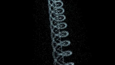 Molecular DNA Helix : Lateral Scan 4K Alpha Stock-Footage 333700910