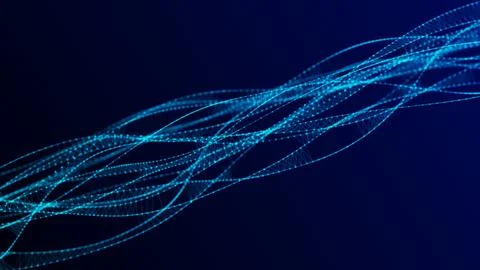 Molecular DNA structure. Sound wave of particles. Network connections struc.. Stock Illustration