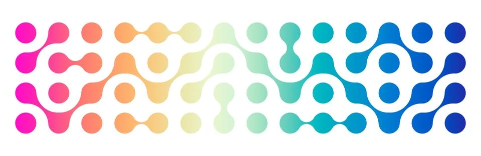 Molecular dot connect pattern with metaball shapes. Abstract fluid morphing Stock Illustration