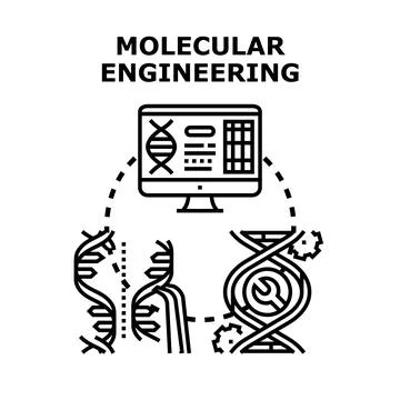 Molecular engineering concept with dna and computer technology Stock-Illustration