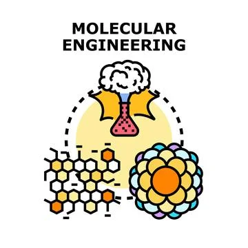 Molecular engineering concept producing nanotechnology and chemical research Stock Illustration