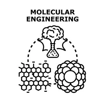Molecular engineering concept producing nanotechnology and chemical research 库存插图
