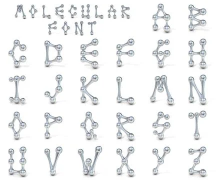 Molecular font collectioN. 3D Stock Illustration