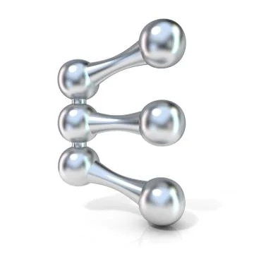 Molecular font collection letter - E. 3D Stock Illustration