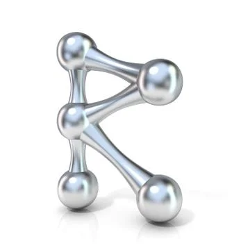 Molecular font collection letter - R. 3D Stock Illustration