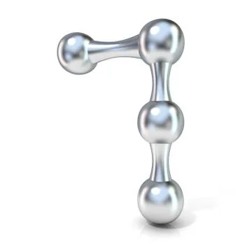 Molecular font numerical digits collection, 7 - SEVEN. 3D Stock Illustration