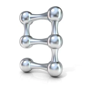 Molecular font numerical digits collection, 9 - NINE. 3D Stock Illustration