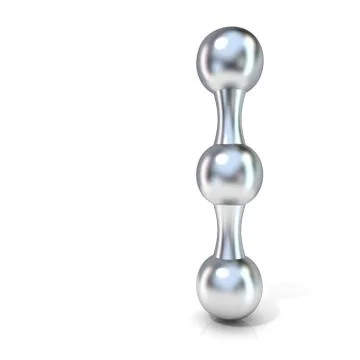 Molecular font numerical digits collection, 1 - ONE. 3D Stock Illustration
