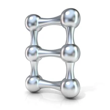 Molecular font numerical digits collection, 8 - EIGHT. 3D Stock Illustration