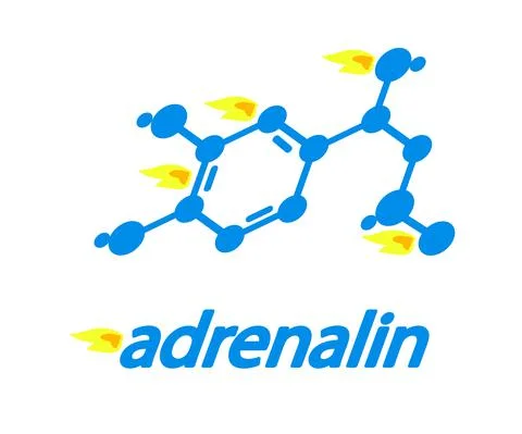 Molecular formula of adrenaline. Symbol. Vector. Stock Illustration