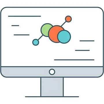 Molecular formula on computer screen vector icon Stock Illustration