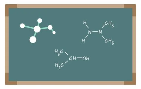 Molecular Formula Written on Blackboard Vector Illustrazione stock